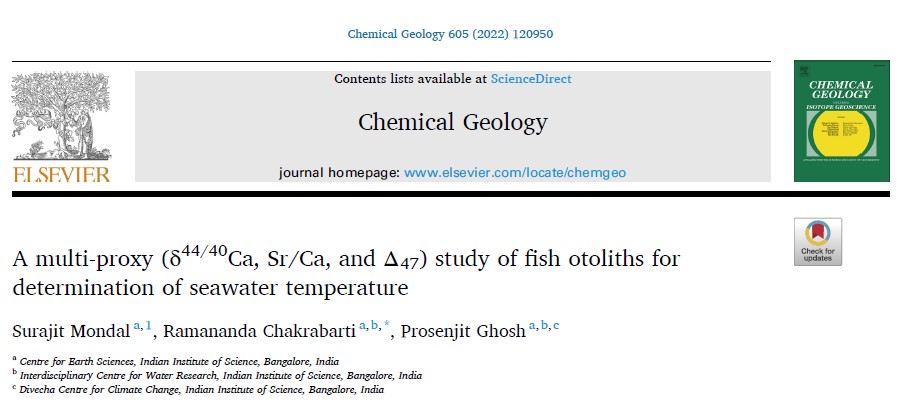 Ramananda Chakrabarti (@ramachakrabarti) on Twitter photo Last year <a href="/surajit_geochem/">Surajit Mondal</a> <a href="/iiscbangalore/">IISc Bangalore</a> had demonstrated the temperature dependence of Ca isotopes in fish otoliths. Last year <a href="/surajit_geochem/">Surajit Mondal</a> <a href="/iiscbangalore/">IISc Bangalore</a> had demonstrated the temperature dependence of Ca isotopes in fish otoliths.