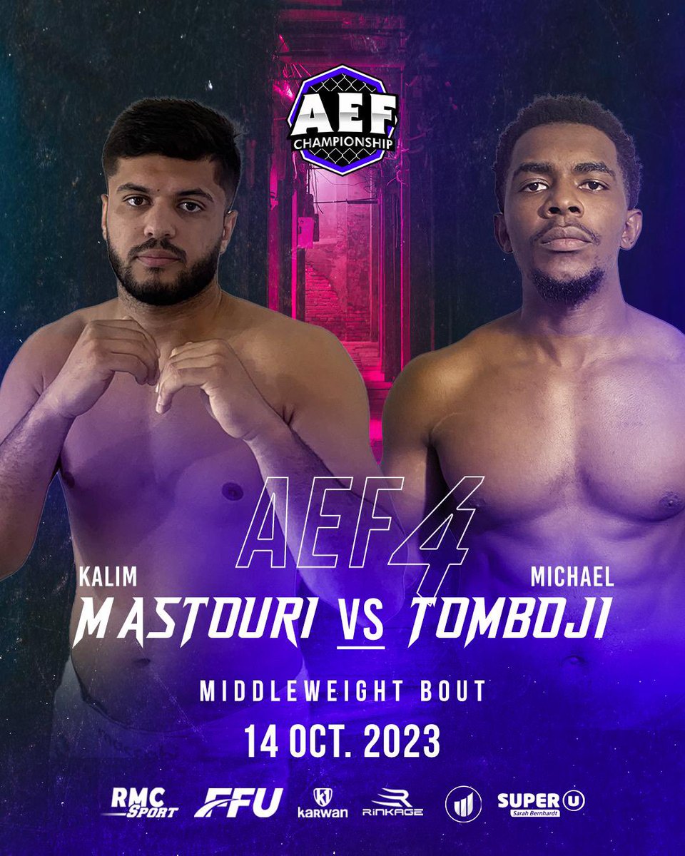 aec_mma's tweet photo. Ready for #AEF4 🔥

𝐊𝐚𝐥𝐢𝐦 𝐌𝐀𝐒𝐓𝐎𝐔𝐑𝐈 🆚 𝐌𝐢𝐜𝐡𝐚𝐞𝐥 𝐓𝐎𝐌𝐁𝐎𝐉𝐈

An explosive show in the WelterWeight category between Michael Tomboji and @kalimbjj for his MMA debut 🔛

[🎟️ Book your tickets for the Event https://t.co/JCjf38Lb9r] https://t.co/OMBUIFv7kc