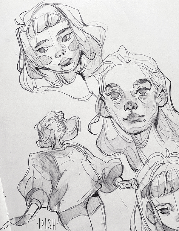 Some mindless doodles from my recent sketchbook pages ~