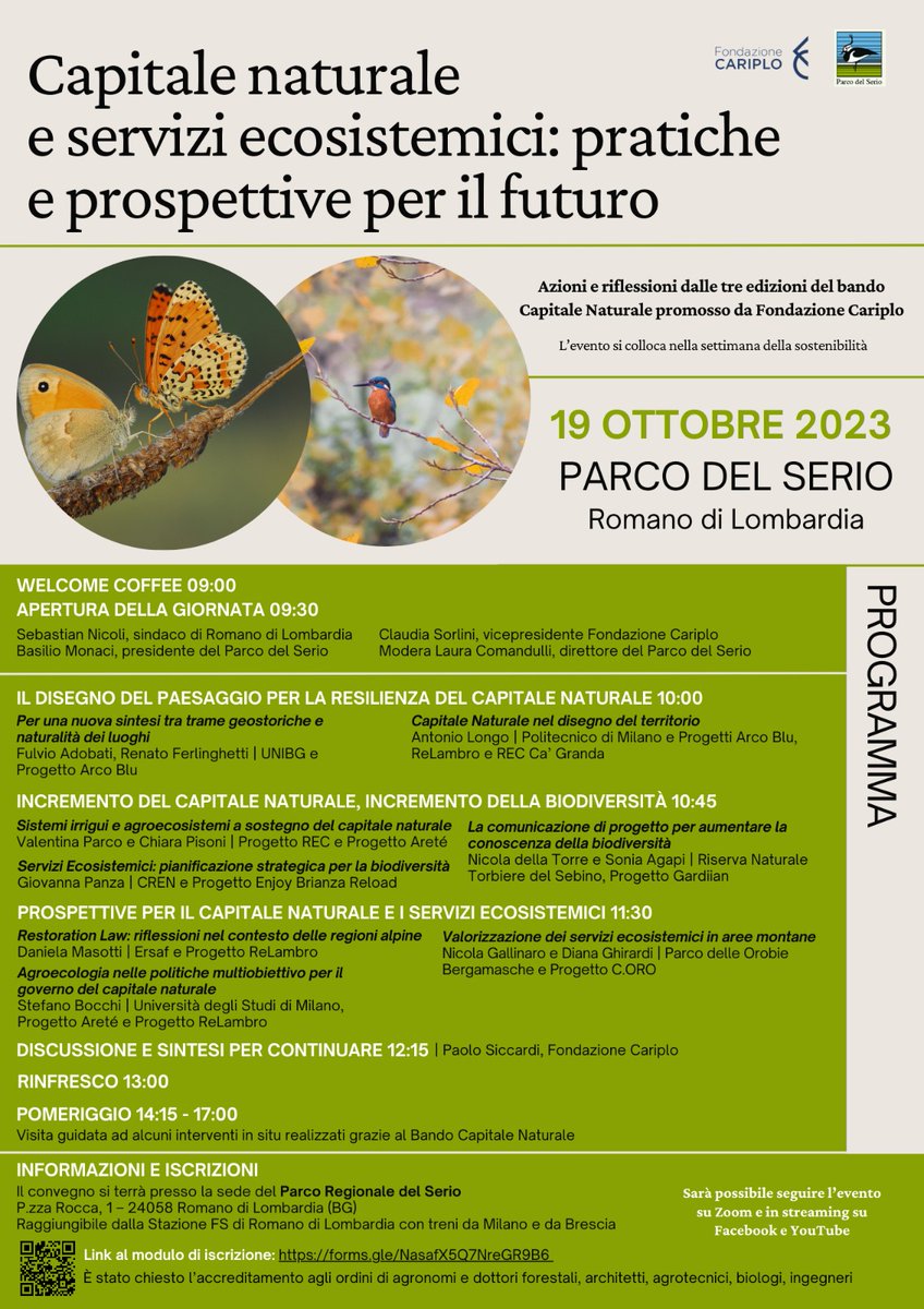 Azioni concrete per la tutela del #CapitaleNaturale e dei #ServiziEcosistemici.
Esperienze, risultati, prospettive.

<a href="/FondCariplo/">Fondazione Cariplo</a> 
<a href="/ParcoNordMilano/">Parco Nord Milano</a> 
<a href="/parcogroane/">Parco delle Groane</a> 
<a href="/PNGranParadiso/">Parco Gran Paradiso</a> 
<a href="/ParcoMincio/">Parco Mincio</a> 
<a href="/parcoappennino/">Parco Appennino</a> 
<a href="/Secondowelfare/">Secondo Welfare</a>