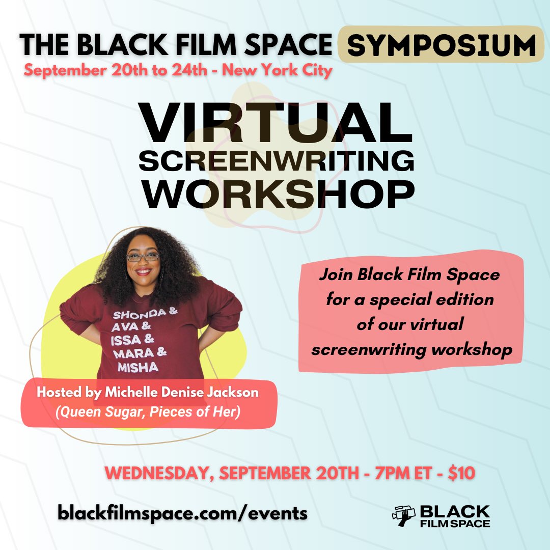 Join us tonight for a special virtual screenwriting workshop w/ @MichelleJigga!