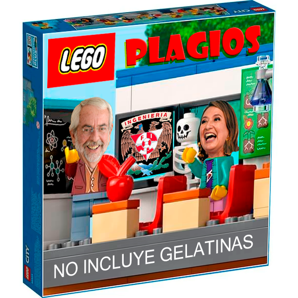 ZuritaCarpio's tweet photo. De los creadores del Lego #LaCasaDelMoche llega el Lego #CoguptaPlagiaria 
Incluye un rector a modo, pero no gelatinas. https://t.co/bbOdFv9vVv