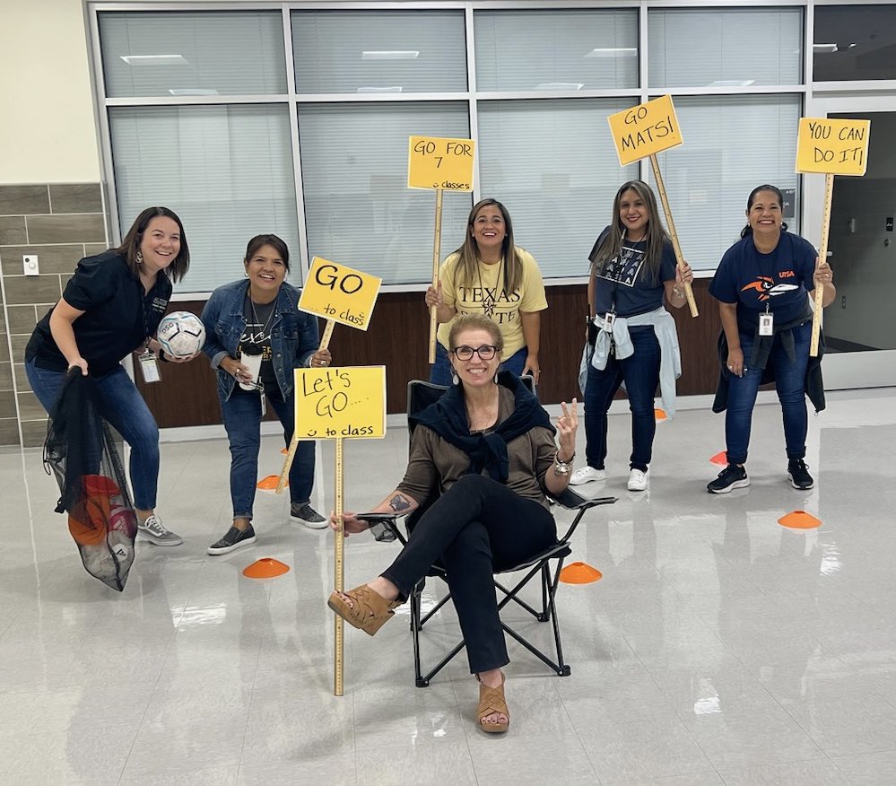 HOCO dress up days 2023🖤⚔️💛. SHS counseling team soccer moms cheering our Matadors on! #OwnTomorrow #TheFutureIsNow #MatadorFamily