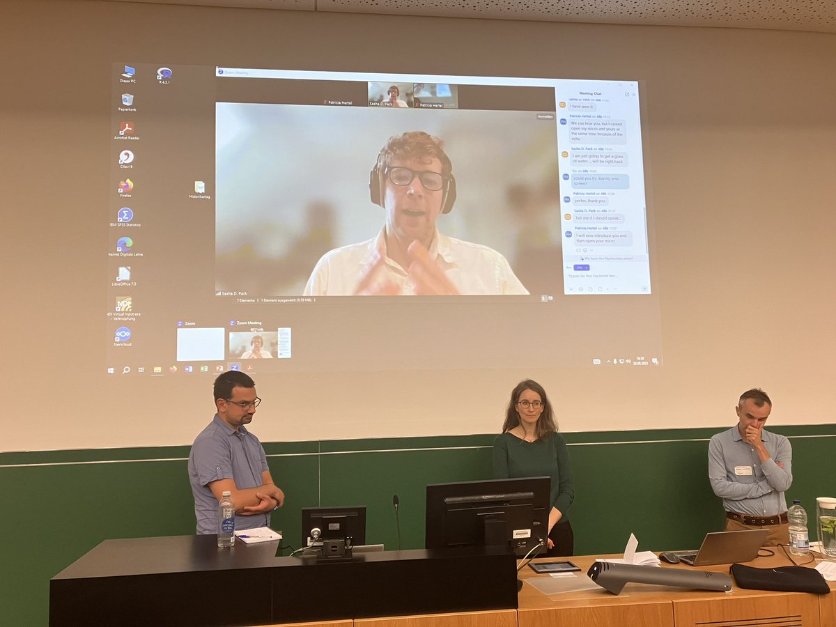 Great to reconnect with tourism historian Sasha D Pack if only via Zoom (though still a long way to go for our campuses to facilitate smooth hybrid conferences) #Historikertag2023