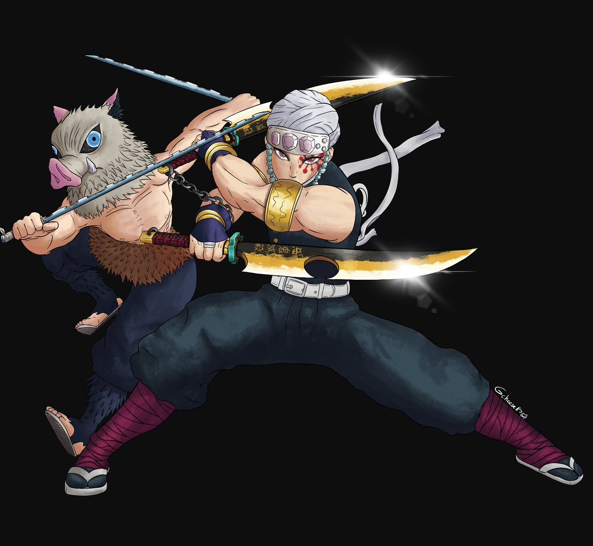 gcheese87's tweet photo. #DemonSlayer #tenganuzui #tengan #inosuke https://t.co/hbwJIY9a7v