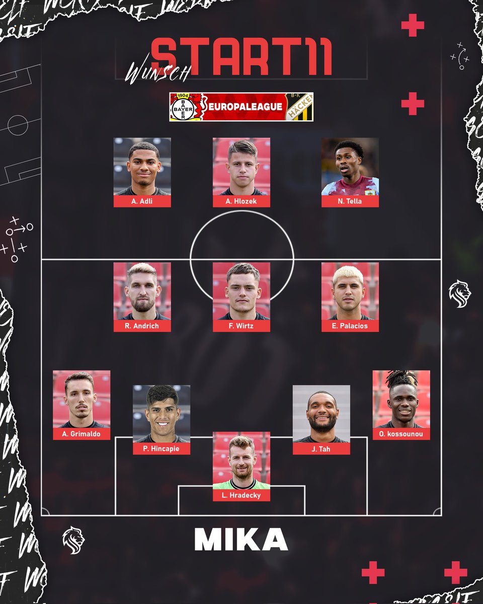 aroundbayer04's tweet photo. So würden wir gegen Häcken aufstellen #bayer04 https://t.co/KJBx3F9kJj