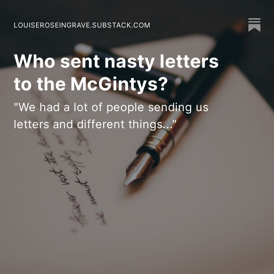 blueskylou's tweet photo. Who sent these letters to the McGinty family? Who went to the trouble of creating a fake obituary?
https://t.co/8yw2lQ1atG
#inquest #Pfizer #outsideinterference #censorship https://t.co/wWygqTD5cM