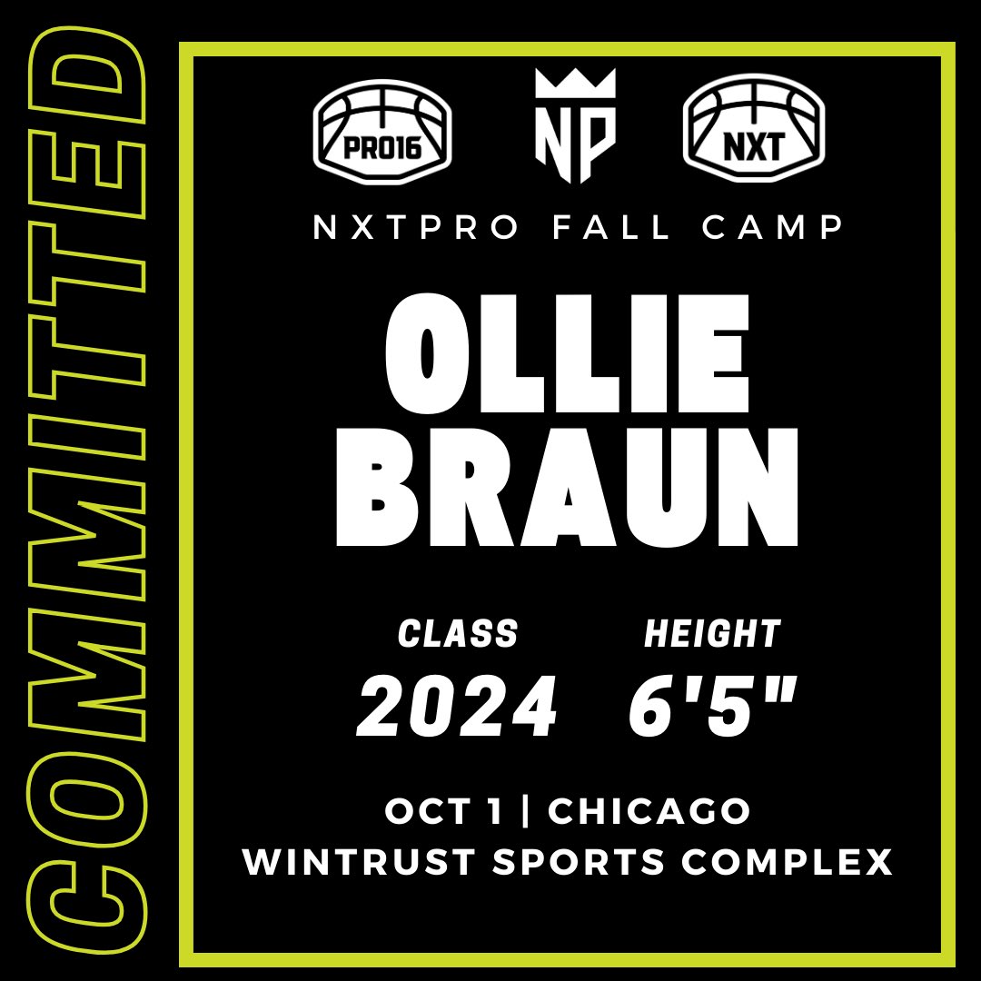 🚨2024 6’5 Ollie Braun has registered for the NXTPRO Chicago Camp at Wintrust on Oct. 1st🚨

Link to sign up ➡️nxtprohoops.com/camps/

Use code JMNNXTPRO to get $10 off!