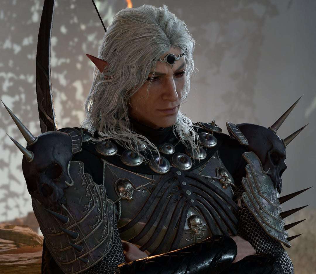 LunethD's tweet photo. A long-haired Astarion mod that keeps his waves? I'll allow it 🍷✨ https://t.co/i7kWfRwel0