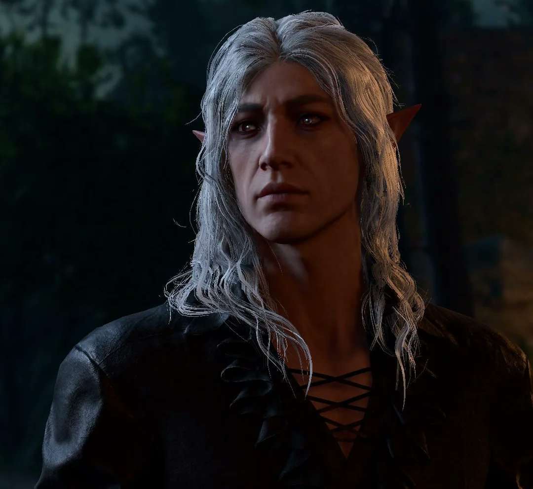 LunethD's tweet photo. A long-haired Astarion mod that keeps his waves? I'll allow it 🍷✨ https://t.co/i7kWfRwel0