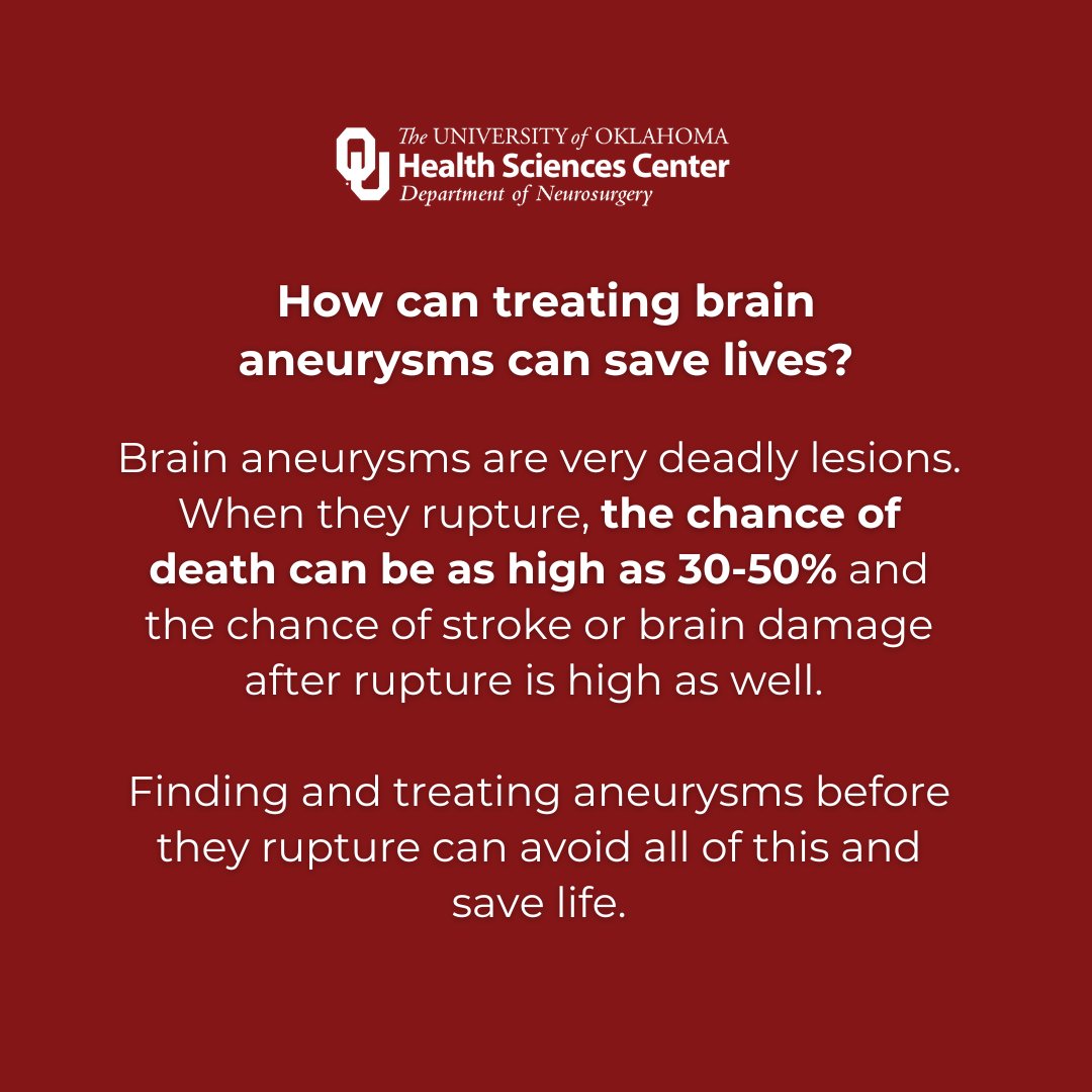 OU_Neurosurgery's tweet photo. It's Brain #Aneurysm Awareness Month, and we interviewed #cerebrovascular #neurosurgeon, @OUAVMdoc, on some common #brainaneurysm questions.
#OUNS #neurosurgeon #neurosurgery #brainaneurysmawarenessmonth https://t.co/0RgFgMYifM