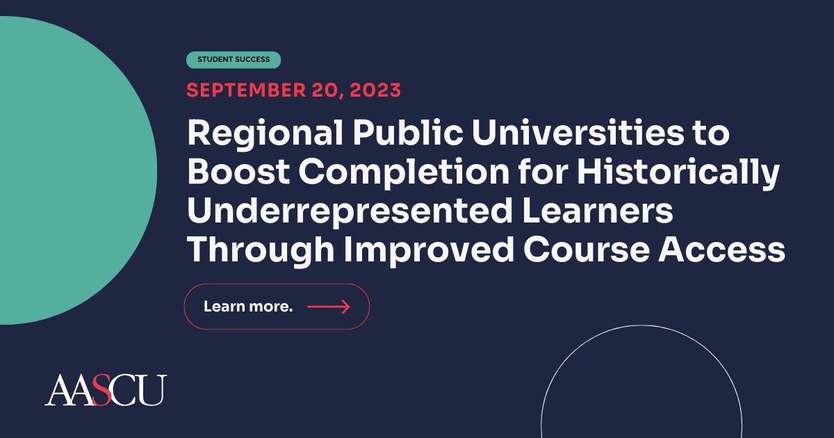 “Ensuring students have access to required courses that meet their varied scheduling needs &amp; diverse educational goals isn’t just a logistical nice-to-have: it’s an equity imperative &amp; a powerful lever for driving #studentsuccess,” says AASCU's Terry Brown tinyurl.com/2w5yce45