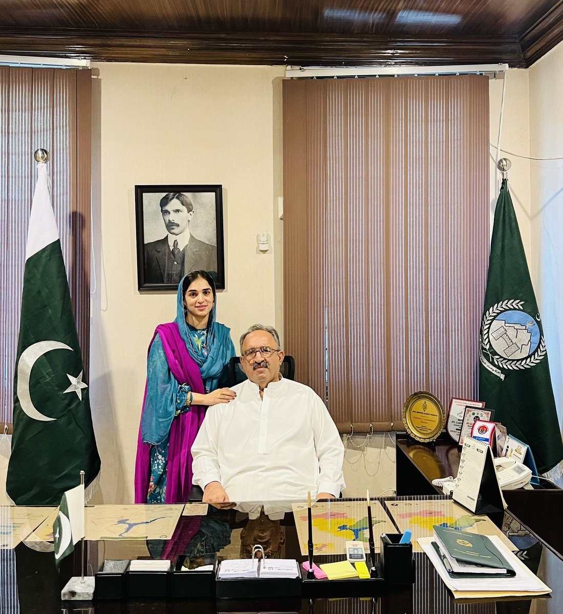 LabiqaAkram's tweet photo. It’s not Father’s Day, but, certainly an extraordinary day when your father visits your office. https://t.co/USCJAsDXZW