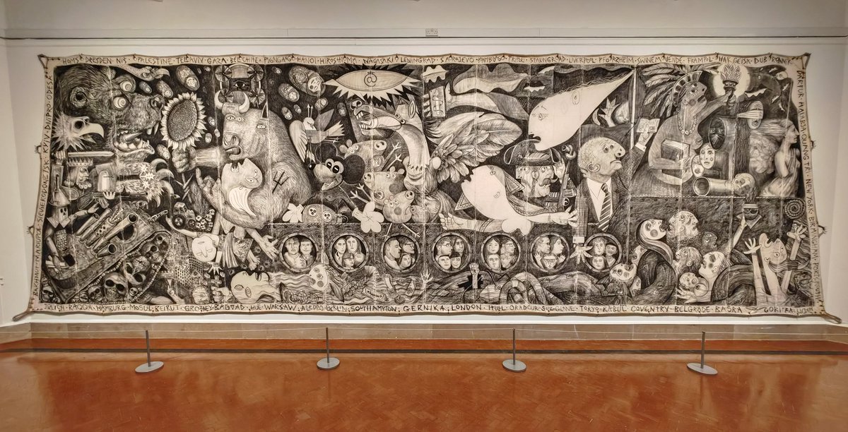 I greatly enjoyed this modern take on Guernica at Southampton Art Gallery, inspired by the story of the Basque refugee children who found their way to the town during the Spanish Civil War - The Kinship Drawing by Pete Codling