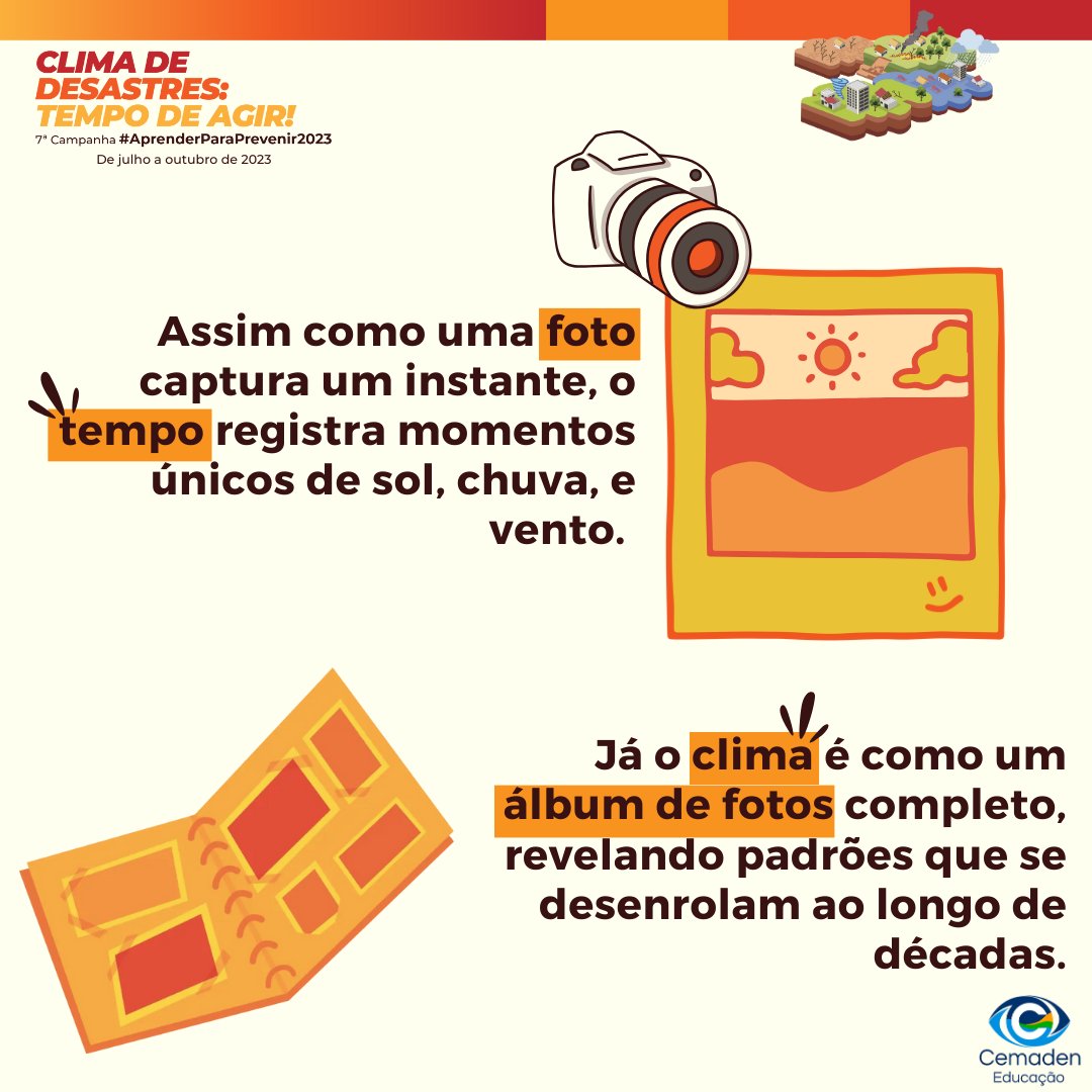 cemadeneducacao's tweet photo. Quer saber por que escolhemos o 𝐓𝐄𝐌𝐀 'Clima de Desastres: Tempo de Agir' para a Campanha de 2023?
💚A janela de tempo para evitar as consequências das mudanças climáticas está se fechando rapidamente. Agora é hora de agir.
#ClimadeDesastres #TempodeAgir #Mobilização #ERRD https://t.co/IVSADH6FZT