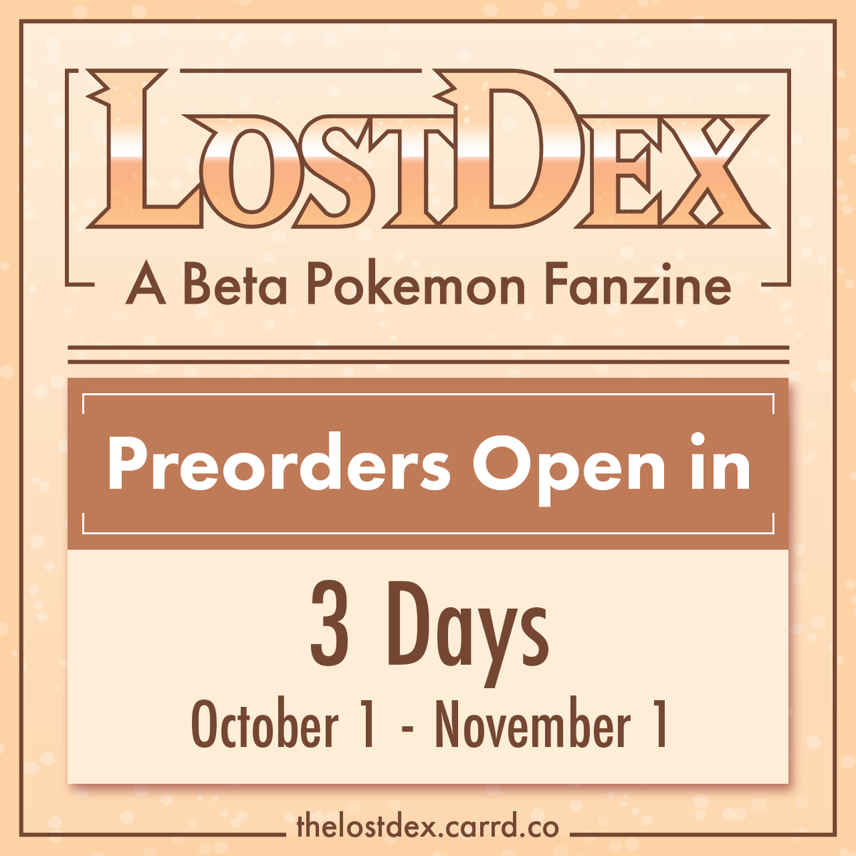 TheLostDex's tweet photo. 3 Days until Preorders begin on October 1st!

Today's merch preview is this incredibly detailed hard enamel pin designed by @SaokonoArt! https://t.co/KbDjvzBIA3