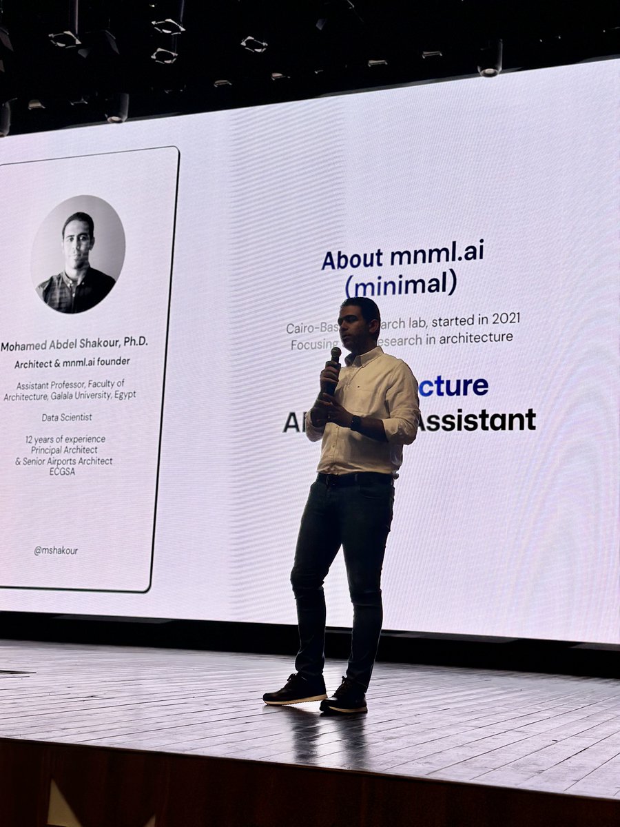 mshakour's tweet photo. Today, I had the pleasure of speaking at the Zewail City Science Festival “The Science of Art” about the intersection of AI with Architecture &amp; Arts. @_ZewailCity_ https://t.co/rXgZf3s3W5