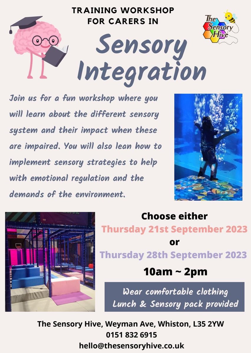 There are still places available on our wonderful training session for Liverpool carers <a href="/thesensoryhive/">thesensoryhive</a> tomorrow and next week. It's not to late to book on and secure a place!  Please share!!