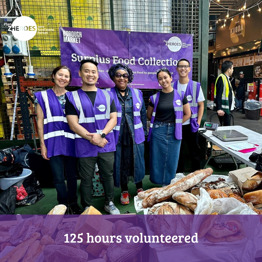 🎉🎉🎉 Our amazing volunteers dedicated 125 hours @BoroughMarket in August, collecting surplus food from traders at the market so that local charities can come and collect it. Are you looking for a new volunteering opportunity? We can help! DM us or email info@planzheroes.org