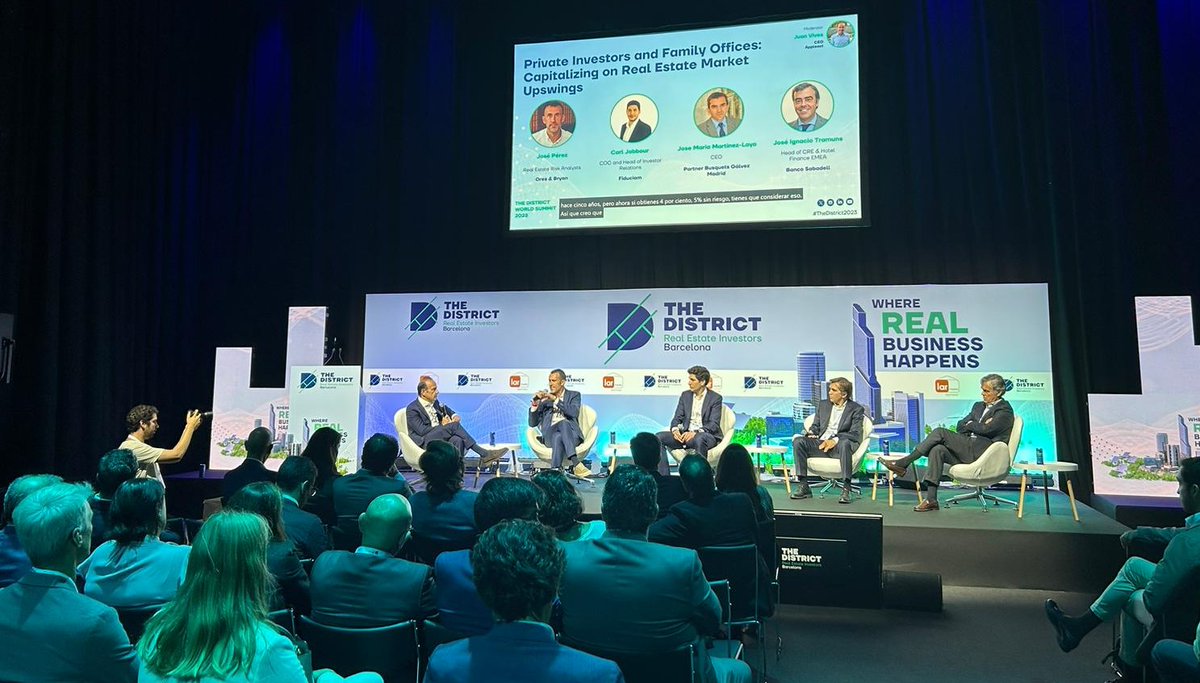 District_Show's tweet photo. Let's capitalize on #RealEstate Market Upswings with Jose Perez from @OresyBryan, Carl Jabbour from @FiduciamLoans, Jose Maria Martinez from @busquetsgalvez  - Jose Ignacio Tramuns from @BancSabadell in the Auditorium #LarEspaña at #TheDistrict2023!!

🗣️ Moderated by Juan Vives https://t.co/cyKkPoNgdY