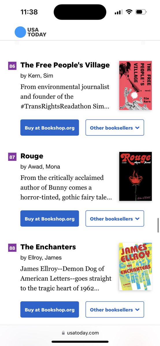 Yoooo THE FREE PEOPLE’S VILLAGE is officially a bestseller, hitting the @USATODAY bestseller list at #86, our little indie press book. It is NOT easy for an anarcho-communist alt-timeline trans romance scifi novel to hit that list. Yr pal Sim is now a bestselling author!!!!