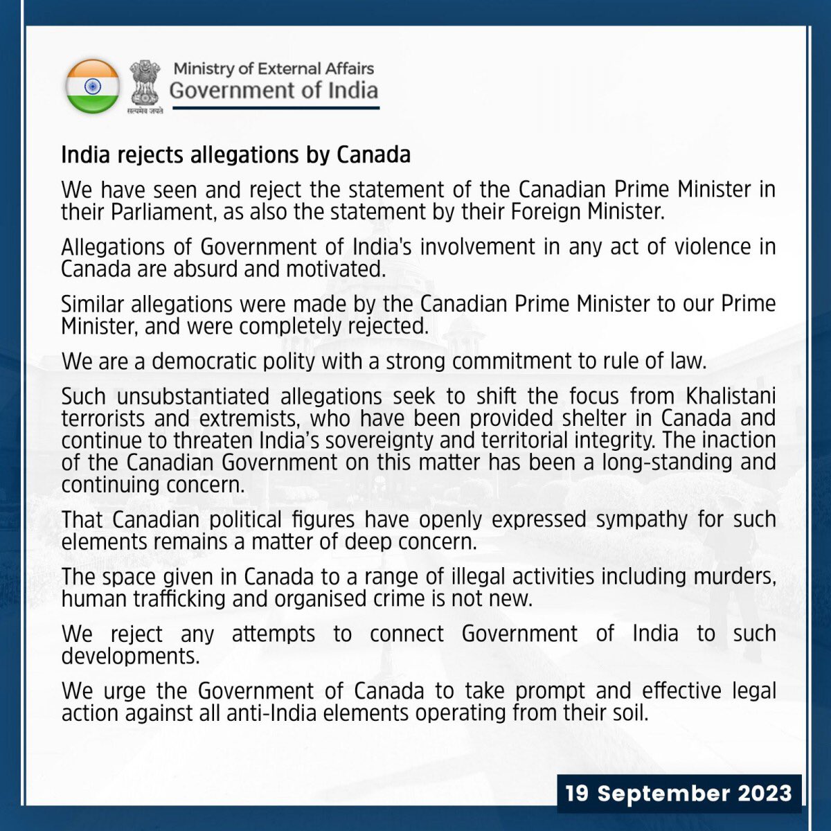 jack_jackrush15's tweet photo. India’s stand against AntiIndian movement happening in the soil of Canada or in any other countries is very clear. no matter disrespect of Bharat’s flag , violence against Indian community seems to be worthy to respective governments. #IndiaCanada #indianGovernment #unitedindia https://t.co/jgTr9WIatX