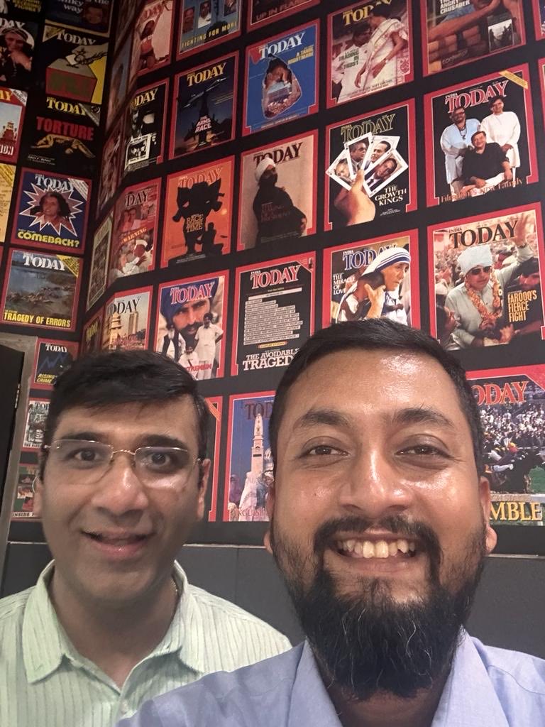 We would wander aimlessly in the newsroom as young cub reporters 17 years back. Happy to share the same work space with my first buddy in the profession ⁦@avishekgd⁩ Brings back a bucket full of memories of Hindustan Times days.