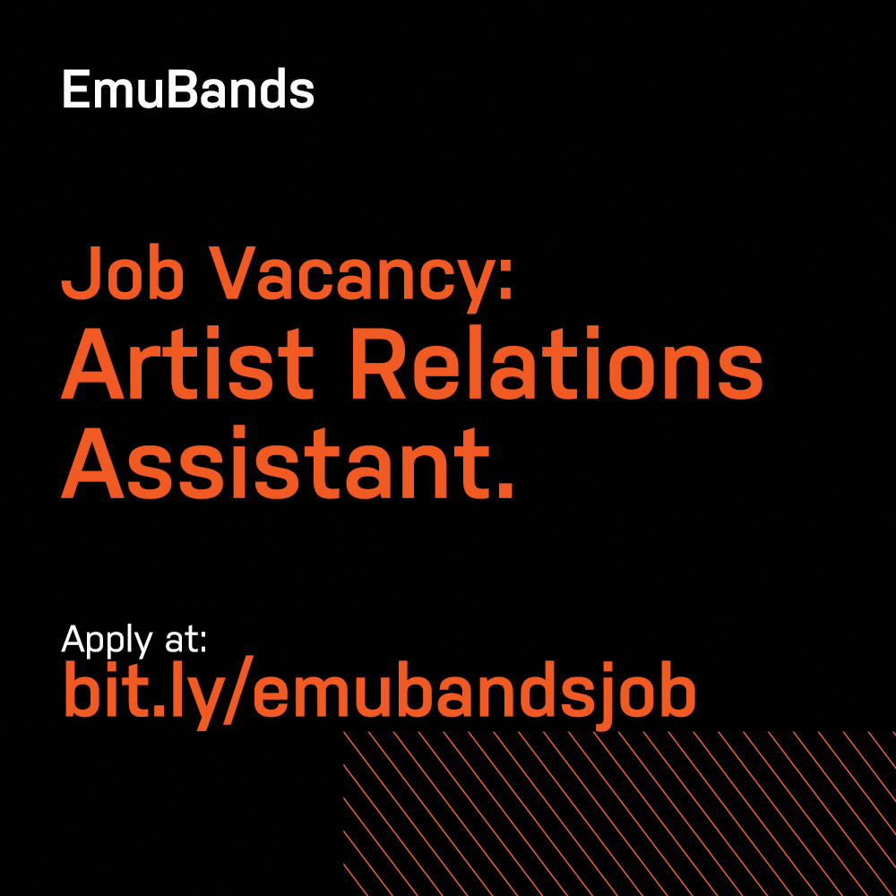 EmuBands have a vacancy in the Artist Relations & Marketing team. You’ll be the first point of contact within the company for artists, labels, managers, & brands who utilise our services to distribute, monetise & market their music online. Closes 15th Oct bit.ly/emubandsjob