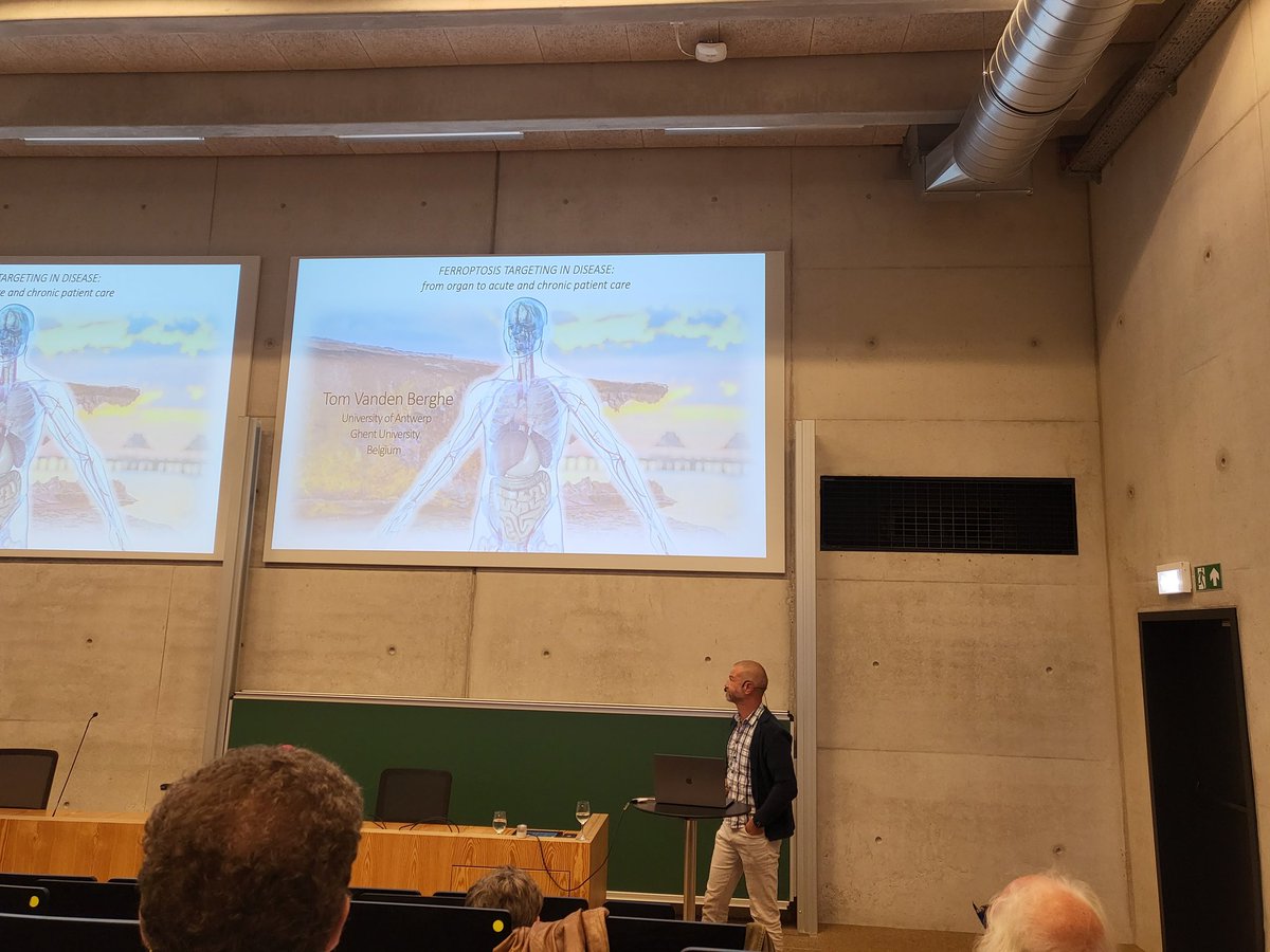 Caroline (@caromedchem) on Twitter photo Today we have the pleasure to hold a Symposium on #ferroptosis at the UAntwerpen <a href="/UAMCAntwerp/">UAMC Antwerp</a>. It was really inspiring to listen to <a href="/Conrad_Lab/">The Conrad Lab</a>, <a href="/TomVBerghe/">Tom Vanden Berghe</a> and <a href="/Raph_Frederick/">Raphaël Frédérick</a>. Thank you for presenting the advances in the field and the great discussion that followed. Today we have the pleasure to hold a Symposium on #ferroptosis at the UAntwerpen <a href="/UAMCAntwerp/">UAMC Antwerp</a>. It was really inspiring to listen to <a href="/Conrad_Lab/">The Conrad Lab</a>, <a href="/TomVBerghe/">Tom Vanden Berghe</a> and <a href="/Raph_Frederick/">Raphaël Frédérick</a>. Thank you for presenting the advances in the field and the great discussion that followed.