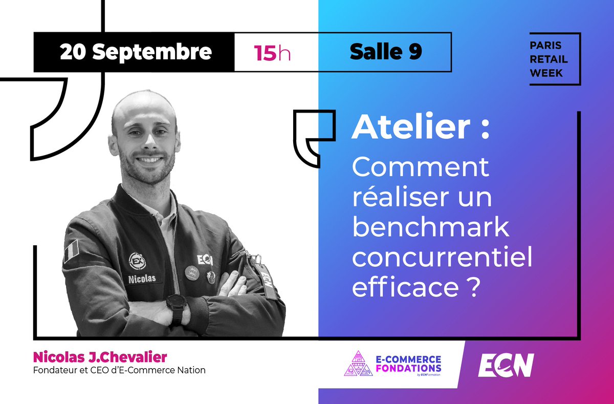 Rendez-vous à 15h pour notre atelier #ParisRetailWeek 🎤

💡 Au programme : Comment réaliser un benchmark concurrentiel efficace ?

📍 Salle 9

On espère vous voir nombreux, à tout de suite 👋