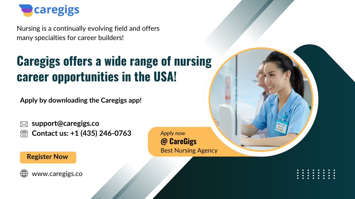 caregigs's tweet photo. Caregigs offers a wide range of nursing career opportunities in the USA!
#Nursing #NursingJobs #USA https://t.co/0PJ0oTThcu
