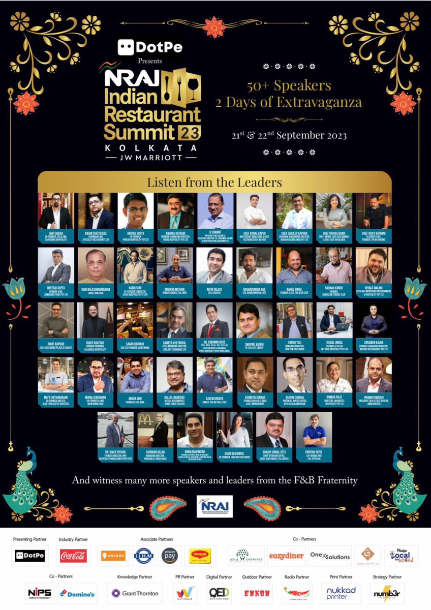 hanglaatherium's tweet photo. We welcome all members, fellow restaurant owners, associate members of #NRAI to our very own #CityofJoy #Kolkata We hope you have a memorable time here during the next 2 days! @OfficialNRAI @NRAI_India #IndianRestaurantSummit We will be glad to welcome you to all our restaurants https://t.co/gZgGeqk5HK