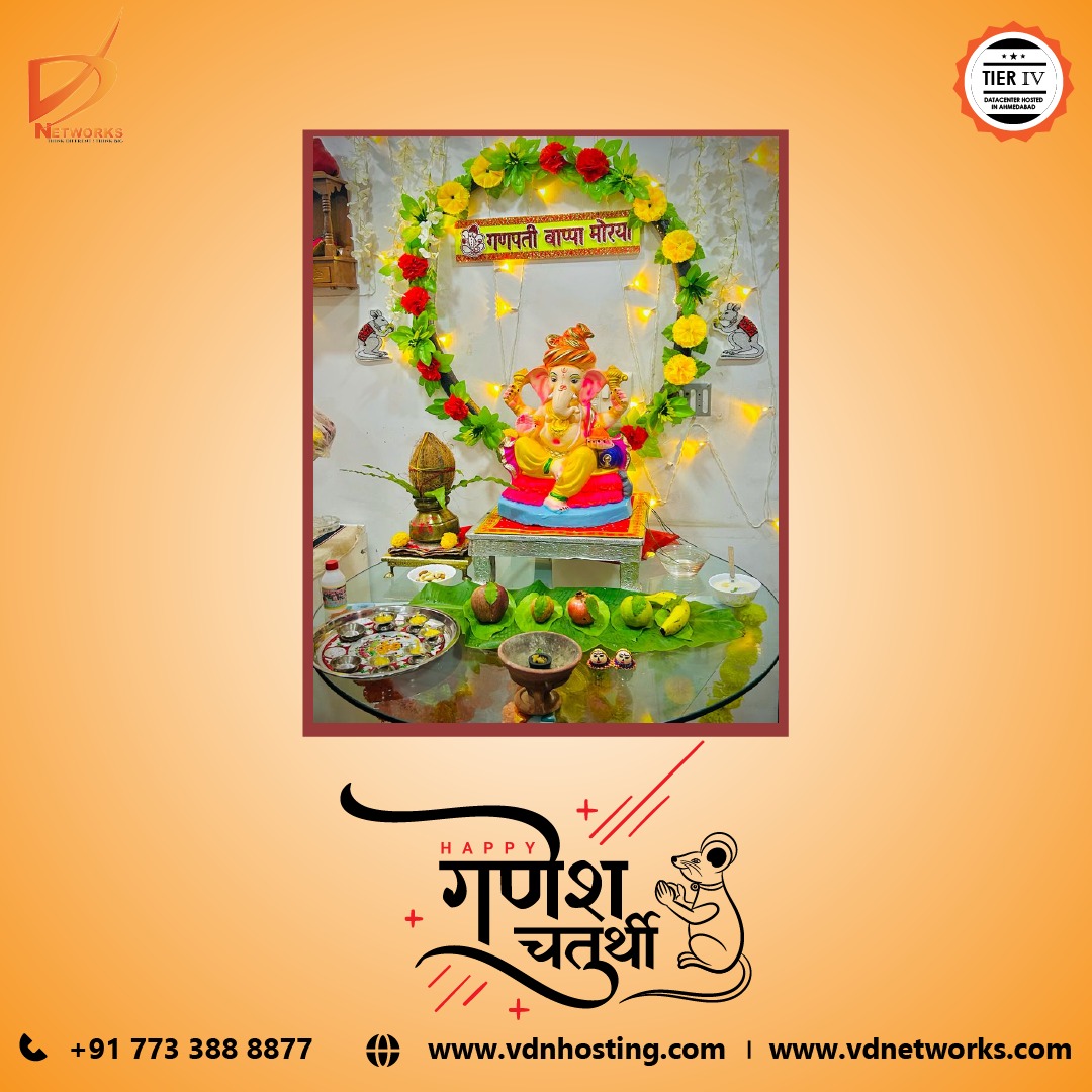 "May the blessings of Lord Ganesha always be upon you, removing obstacles and filling your life with joy and prosperity. Happy Ganesh Chaturthi!"
. . .
Contact Us :7733888877
. . .
Visit : vdnhosting.com
    vdnetworks.com
. . .
Mail Us : info@vdnetworks.com