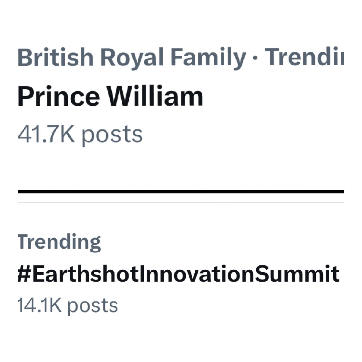 Still trending 🥰#PrinceWilliam #EarthshotInnovationSummit