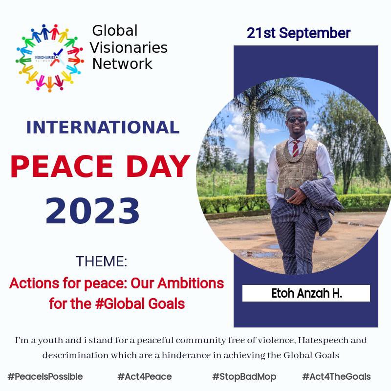 Ahead of the International #PeaceDay 2023 #Youths around the world are taking the commitment to #Act4Peace and shun all forms of #HateSpeech  in their Communities. We need all hands on Deck to push the Peace Agenda. Produce a Customized frame here⬇️ 

inbranded.co/c/9ae62faf-c5b…