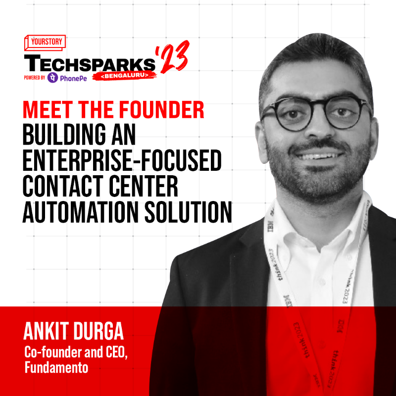 YourStoryCo's tweet photo. Meet @Ankit_Durga, Co-founder and CEO, @fundamentoai, an enterprise-focused contact center automation solution powered by AI. Join us at #TechSparks2023, the destination for #TheGreatIndianTechade and listen to Ankit share his views on AI and Future of Work.