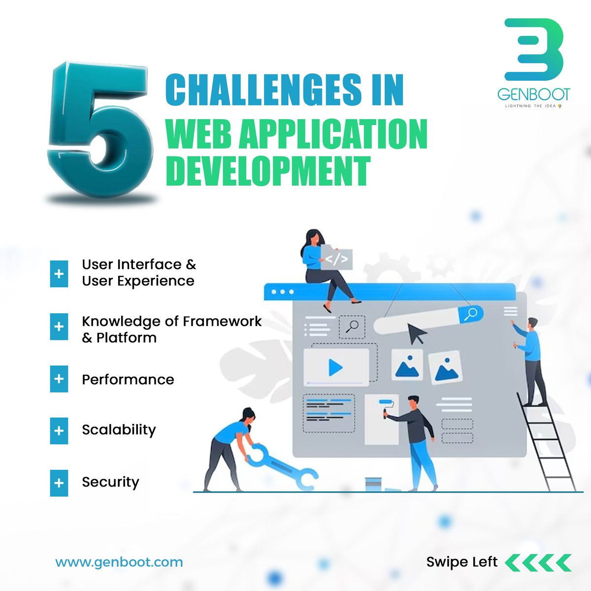 Genboot_co's tweet image. 🌐 Mastering the Digital Maze: Embrace the 5 Challenges of Web Application Development 💡
Connect with us on this exhilarating journey to conquer these web development frontiers!
•
Visit Website- genboot.com
Or call- +91 96904-98904
#WebDevChallenges #Genboot