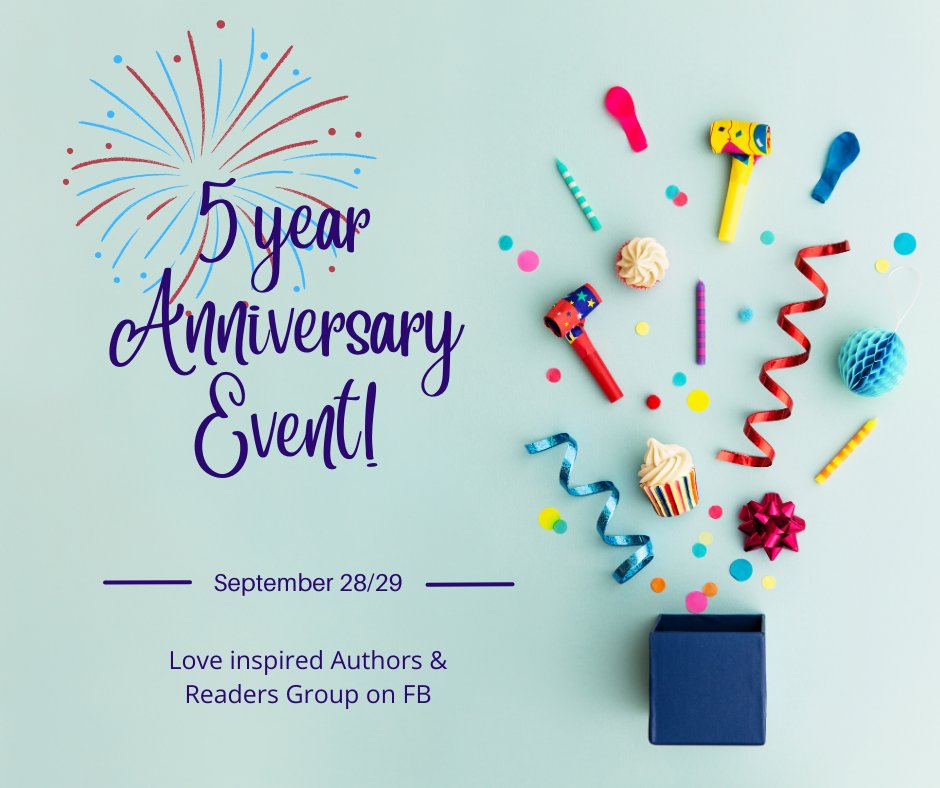 The Love Inspired Authors &amp; Readers Group is celebrating 5 years! Join us on September 28 and 29 for our Anniversary Event. Sixty of your favorite authors will be giving away Love Inspired releases.

Follow this link and answer the membership questions. facebook.com/groups/LIAutho…