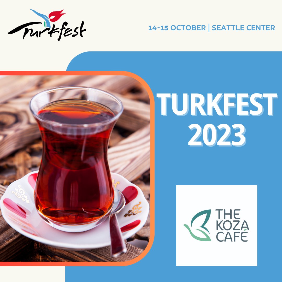 TurkfestSeattle's tweet photo. Koza Cafe is at Turk Fest! Meet Turkish cuisine and enjoy Turkish tea during the festival. #TurkFest #Seattle #TurkishTea #TurkishCuisine https://t.co/4MVnaWehC7