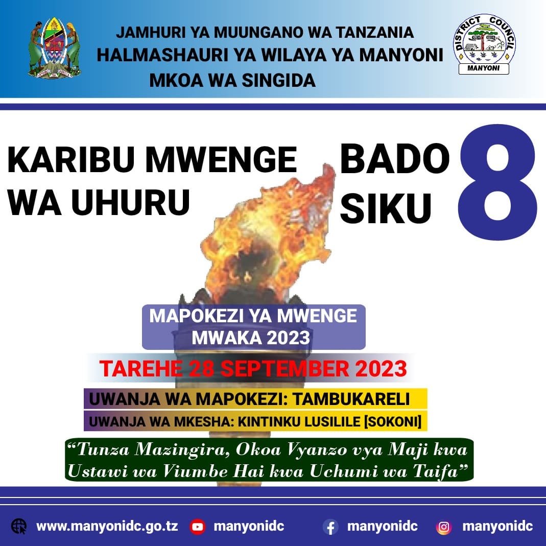 ManyoniDC's tweet image. Karibu Mwenge wa Uhuru Halmashauri ya Wilaya ya Manyoni