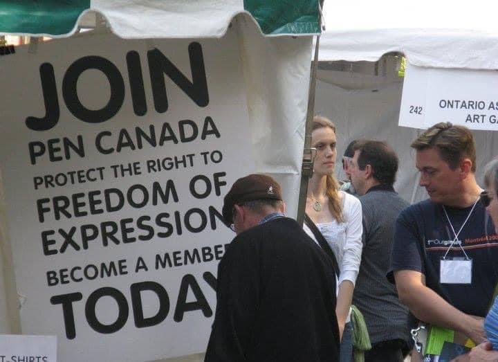 JeffreyLuscombe's tweet photo. Popped up in my memories today. Here I am soliciting donations and signing up members for PEN Canada at Word On The Street a few years back. 👍🏻@PENCanada @PENamerica https://t.co/OI5qPlp6RM
