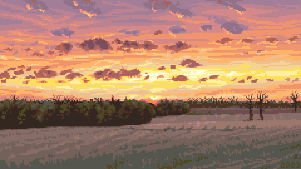JokJokov's tweet photo. #pixelart #landscape speedpaint warmup in #aseprite before the work - loose ref. from my photo. To test if I can still draw my stuff https://t.co/6hlppx1oqO