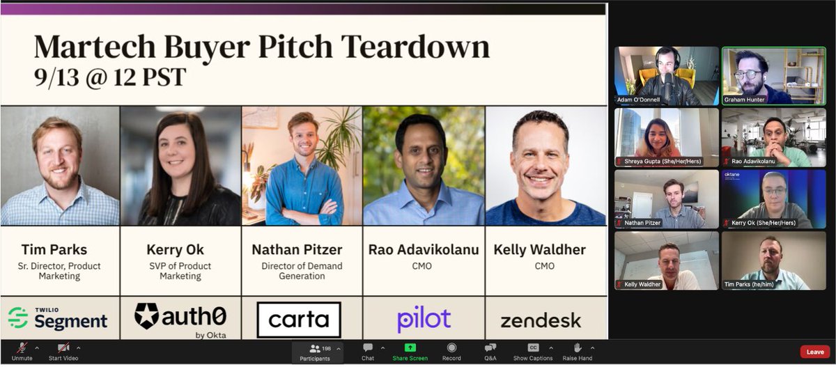 Sameerpeace's tweet photo. Super excited to share that @SocialChampSays  was selected in the top 5 martech tools by industry experts in "MarTech Buyer Pitch"! 📣

197 Martech companies applied, 25 went to the semi-finals, and 5 were selected to get feedback from executives/prospective buyers! 🚀

Congratulations on being top 5! 🏆
Kate Bradley Chernis, Anthony Kennada, JEFF ERNST, and Pranav Piyush!

Special thanks to Tim Parks (@segment /@twilio ) for really good feedback! ⚡
Also, loved the feedback from Kerry Ok (@auth0), Nathan Pitzer (@cartainc ), Rao Adavikolanu (https://t.co/a8VxTZ4Mmq), and Kelly Waldher (@Zendesk)!

#socialmediamarketing #founders #entreprenuers