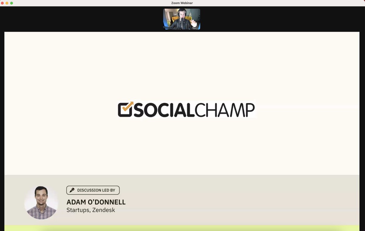 Sameerpeace's tweet photo. Super excited to share that @SocialChampSays  was selected in the top 5 martech tools by industry experts in "MarTech Buyer Pitch"! 📣

197 Martech companies applied, 25 went to the semi-finals, and 5 were selected to get feedback from executives/prospective buyers! 🚀

Congratulations on being top 5! 🏆
Kate Bradley Chernis, Anthony Kennada, JEFF ERNST, and Pranav Piyush!

Special thanks to Tim Parks (@segment /@twilio ) for really good feedback! ⚡
Also, loved the feedback from Kerry Ok (@auth0), Nathan Pitzer (@cartainc ), Rao Adavikolanu (https://t.co/a8VxTZ4Mmq), and Kelly Waldher (@Zendesk)!

#socialmediamarketing #founders #entreprenuers