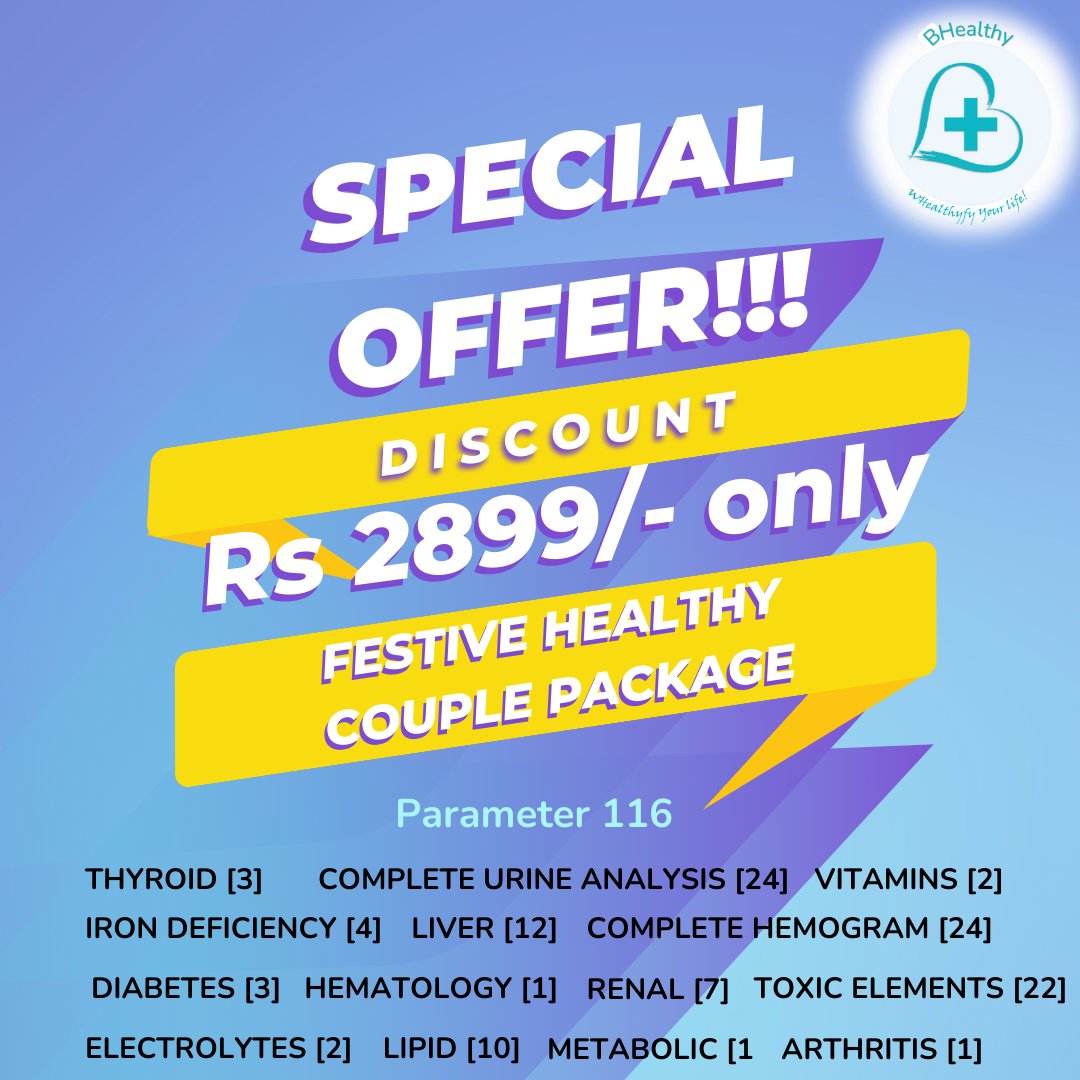 Double the Celebration, Double the Health! Unlock 116 Parameters of Wellness in our Festive Couple Package for just Rs. 2899! 

For additional information or to secure your booking, please reach out to us via WhatsApp at +91 7777009555. 

#WHealthyfy #BHealthy #TheBCenter