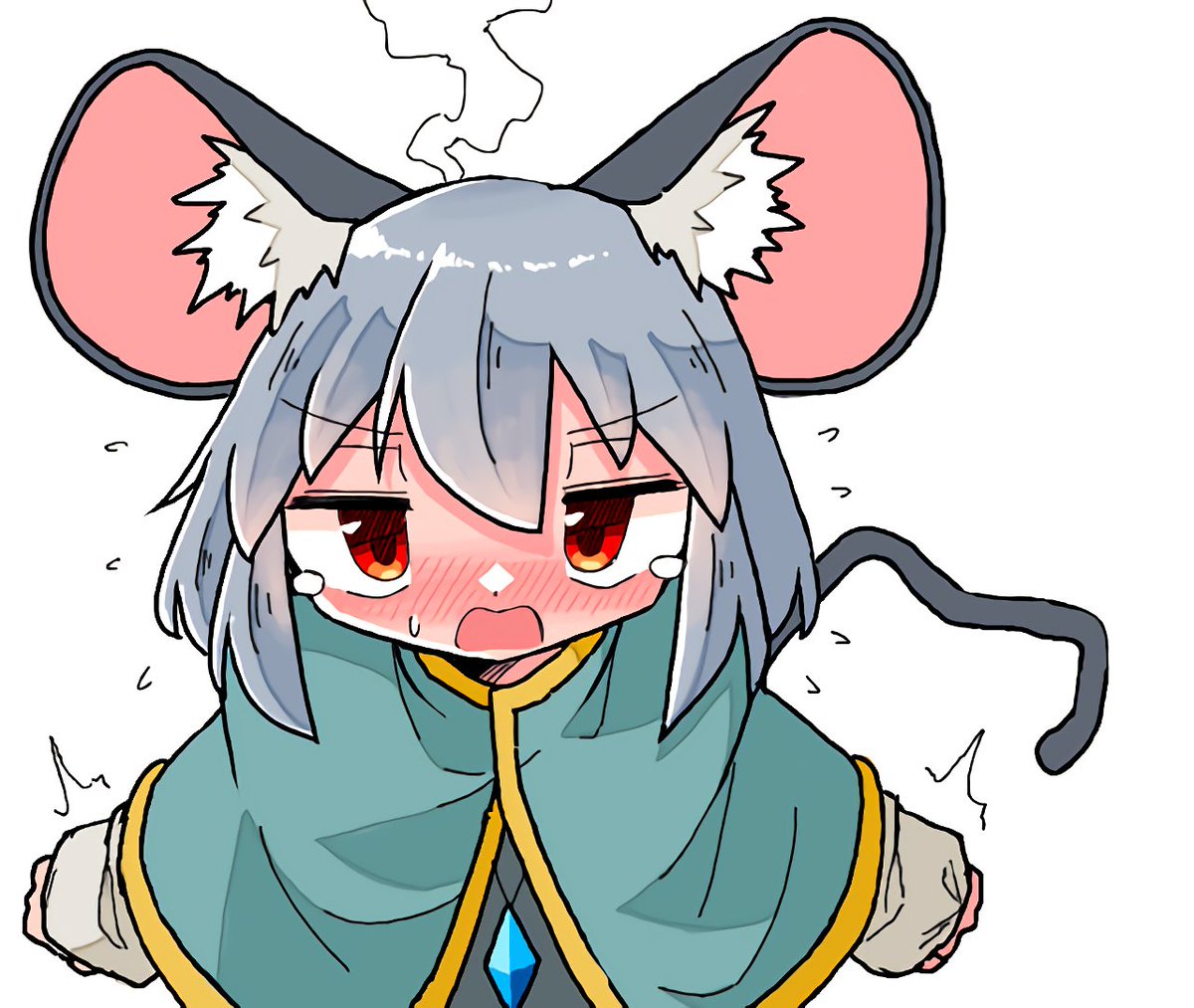 nazrin 1girl animal ears mouse ears tail grey hair solo mouse tail  illustration images