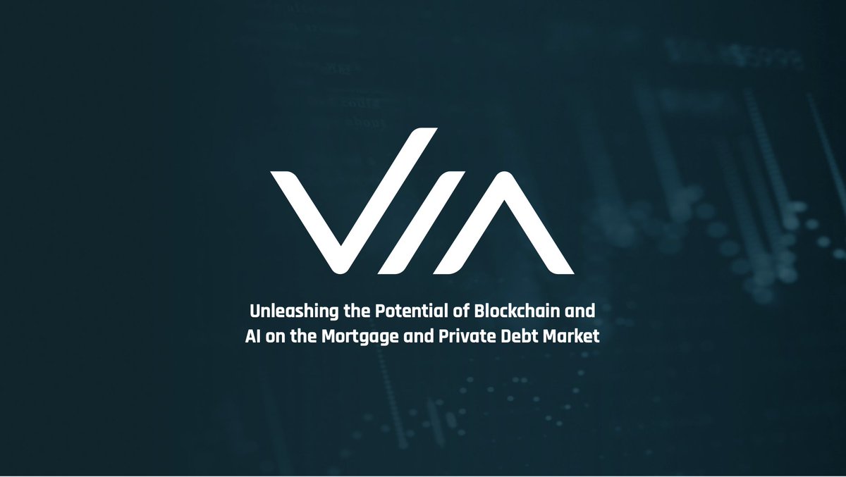 Introducing VIA Markets to the public!
VIA Markets is revolutionising the Mortgage Finance &amp; MBS and the Private Debt &amp; ABS Market with its groundbreaking End-to-End Solution.
Follow for more!

#tokenization #DigitalAssets #FutureofFinance #mortgage #privatedebt #ABS #RMBS #CMBS