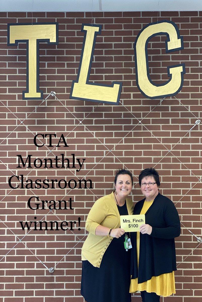 Congrats to <a href="/finchsfirsties/">Ashleigh Finch</a> for winning the September classroom grant!! #CTAStrong