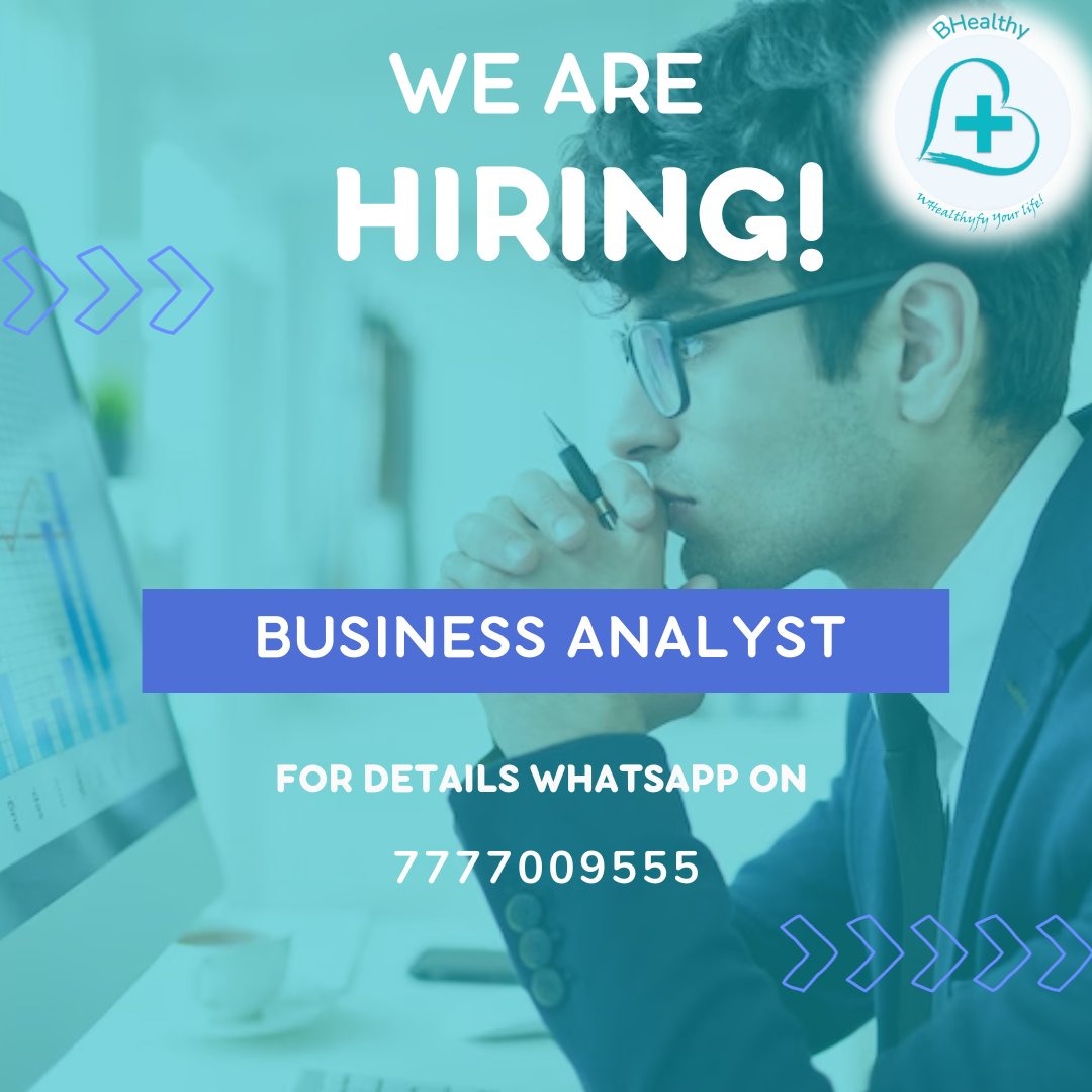 Join Our Team: We're Hiring a Business Analyst to Drive Success!

#WHealthyfy #BHealthy #TheBCenter #BusinessAnalystJobs #JoinOurTeam #NowHiring #CareerOpportunity #BusinessAnalysis #JobOpening