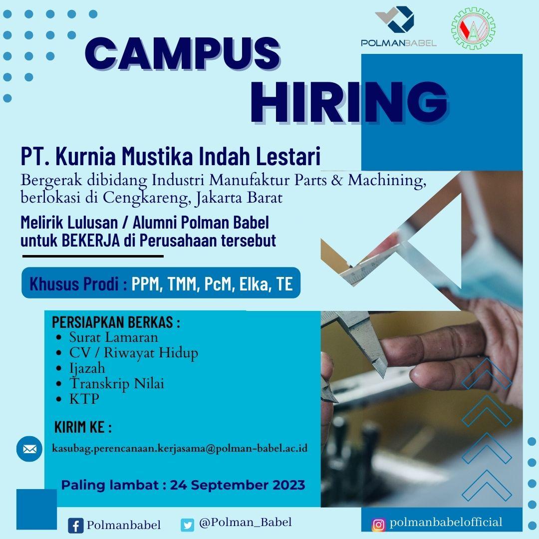 Polman_Babel's tweet photo. Hai lulusan Polmanbabel, kamu baru di wisuda ya..?
Pusat Karir Polman Babel kembali laksanakan Campus Hiring bagi kamu ya...!
Kirim berkasnya melalui email ke :
kasubag.perencanaan.kerjasama@polman-babel.ac.id 
Paling lambat 24 September 2023.
#campushiring
#alumnipolmanbabel https://t.co/CDTN4md6dV